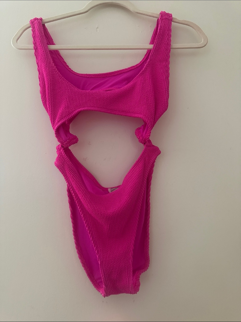 Womens One-Piece Swimsuit in Bright Fuchsia Pink